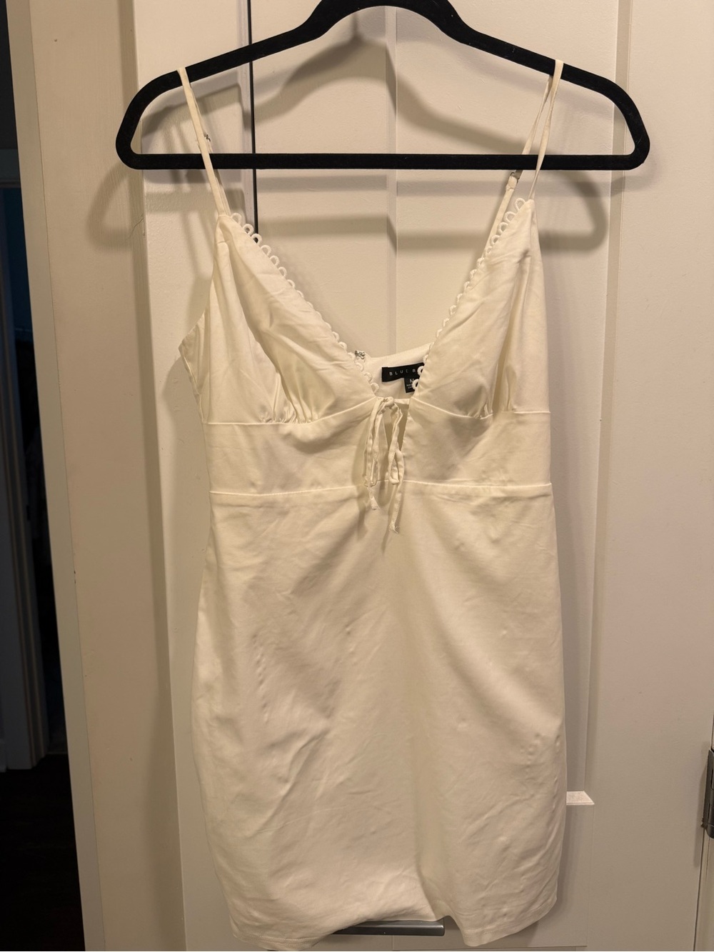 Blue Blush Ivory Lace-Trim Slip Dress